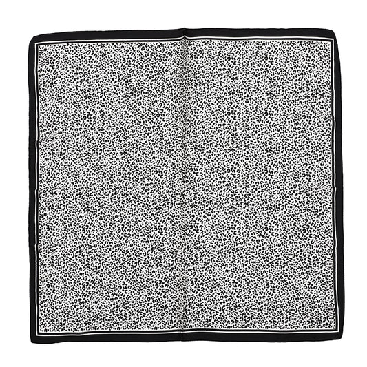 Foulard femme - mini écharpe - mode féminine - carré en tissu - effet satin - imprimé animal - noir