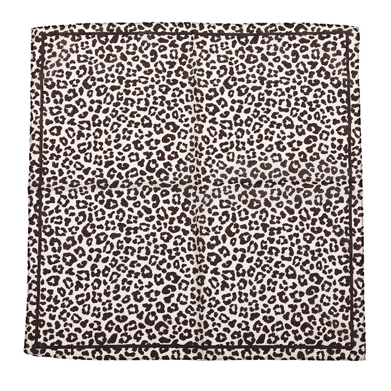 Women's scarf - mini scarf - women's fashion - square scarf - satin look - animal print - black