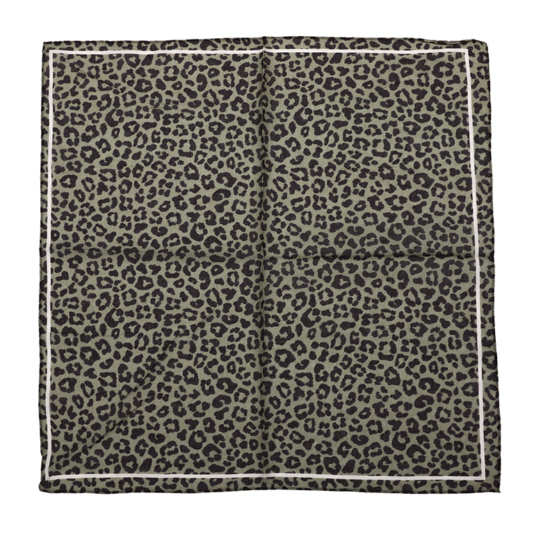 Women's scarf - mini scarf - women's fashion - square scarf - satin look - animal print - black