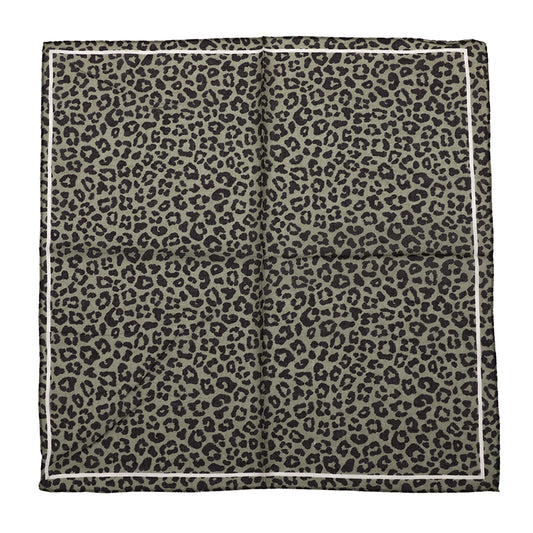 Foulard femme - mini écharpe - mode féminine - carré en tissu - effet satin - imprimé animal - noir