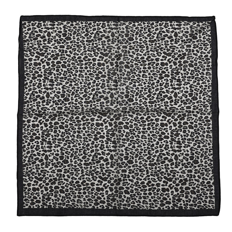 Women's scarf - mini scarf - women's fashion - square scarf - satin look - animal print - black