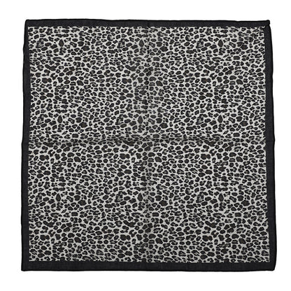 Women's scarf - mini scarf - women's fashion - square scarf - satin look - animal print - black