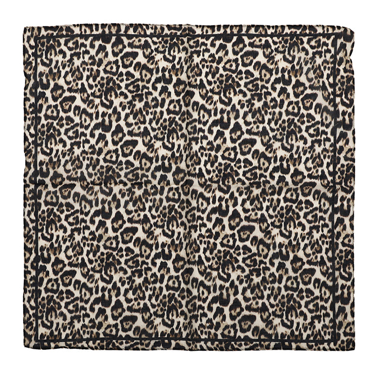 Women's scarf - mini scarf - women's fashion - square scarf - satin look - animal print - black
