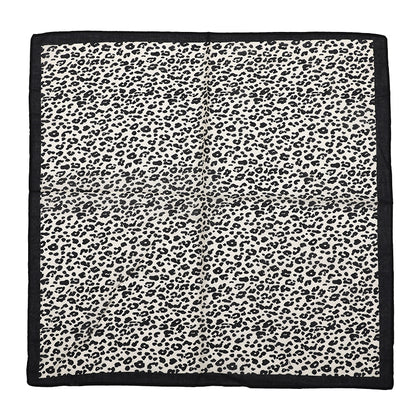 Women's scarf - mini scarf - women's fashion - square scarf - satin look - animal print - black