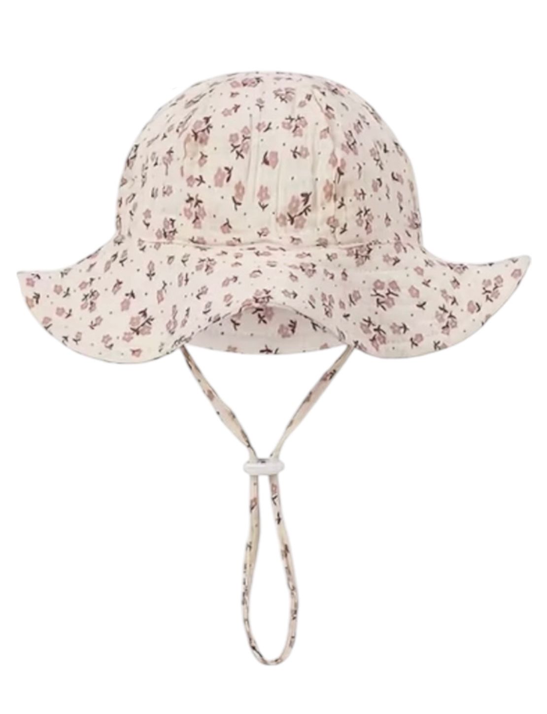 Chapeau d'été pour bébé - enfant - fille - garçon - chapeau de soleil - été - tissu hydrophile - coton - blanc à fleurs