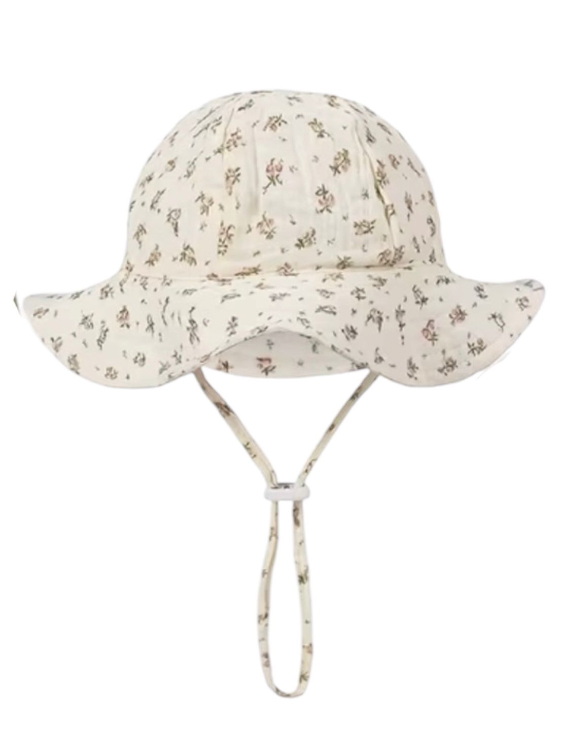 Chapeau d'été pour bébé - enfant - fille - garçon - chapeau de soleil - été - tissu hydrophile - coton - blanc à fleurs