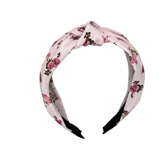 Diadeem - stof - haarband - met bloemetjes - roze