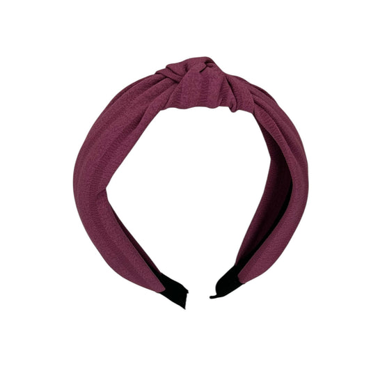 Diadeem - stof - haarband - paars met knoop