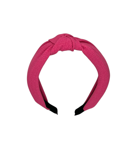 Diadeem - stof - haarband - roze met knoop