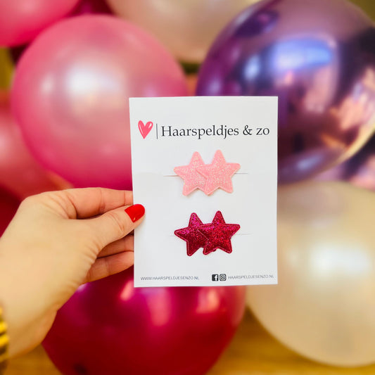 Haarspeldje antislip - setje van twee - baby's - kinderen - meisjes - sterretjes - kerst - feestdagen - glitters