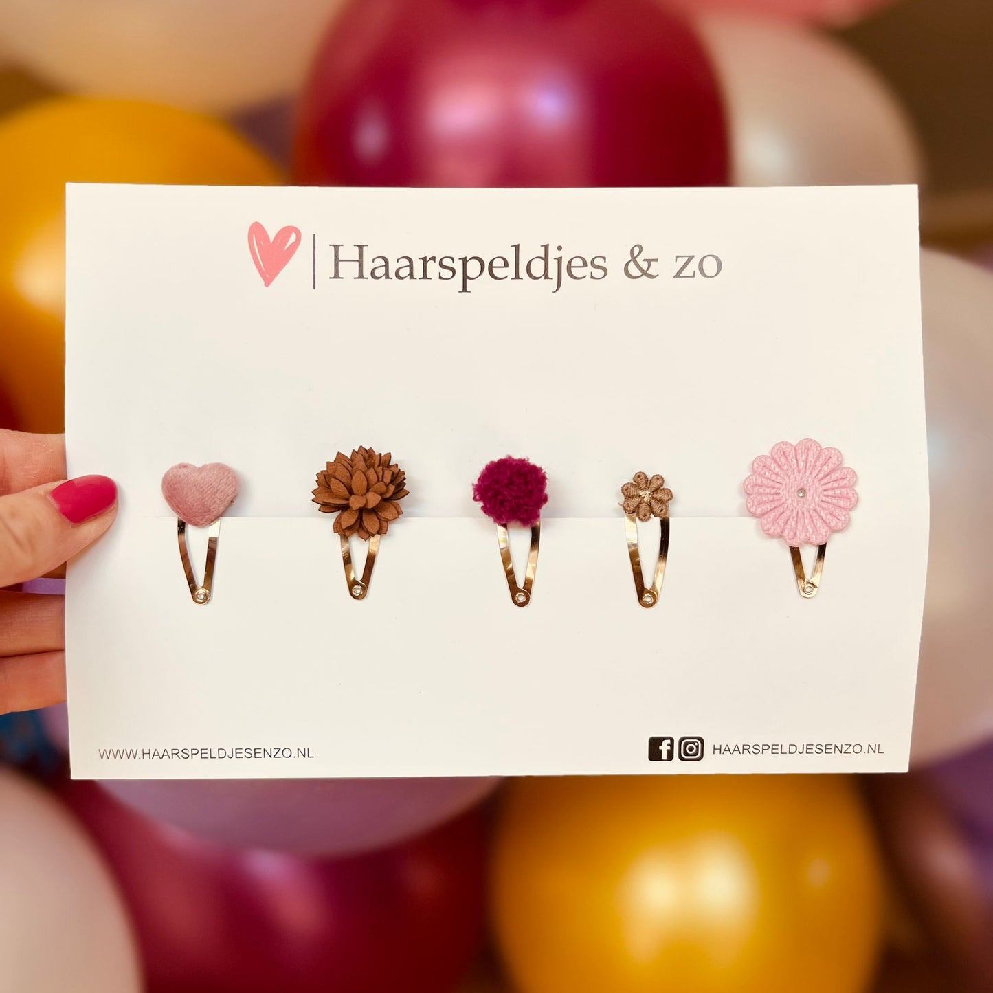 Try-out mix - application - mix of different pins - flowers - 3 cm pins - Christmas - holidays - shimmer - glitter - beige/brown