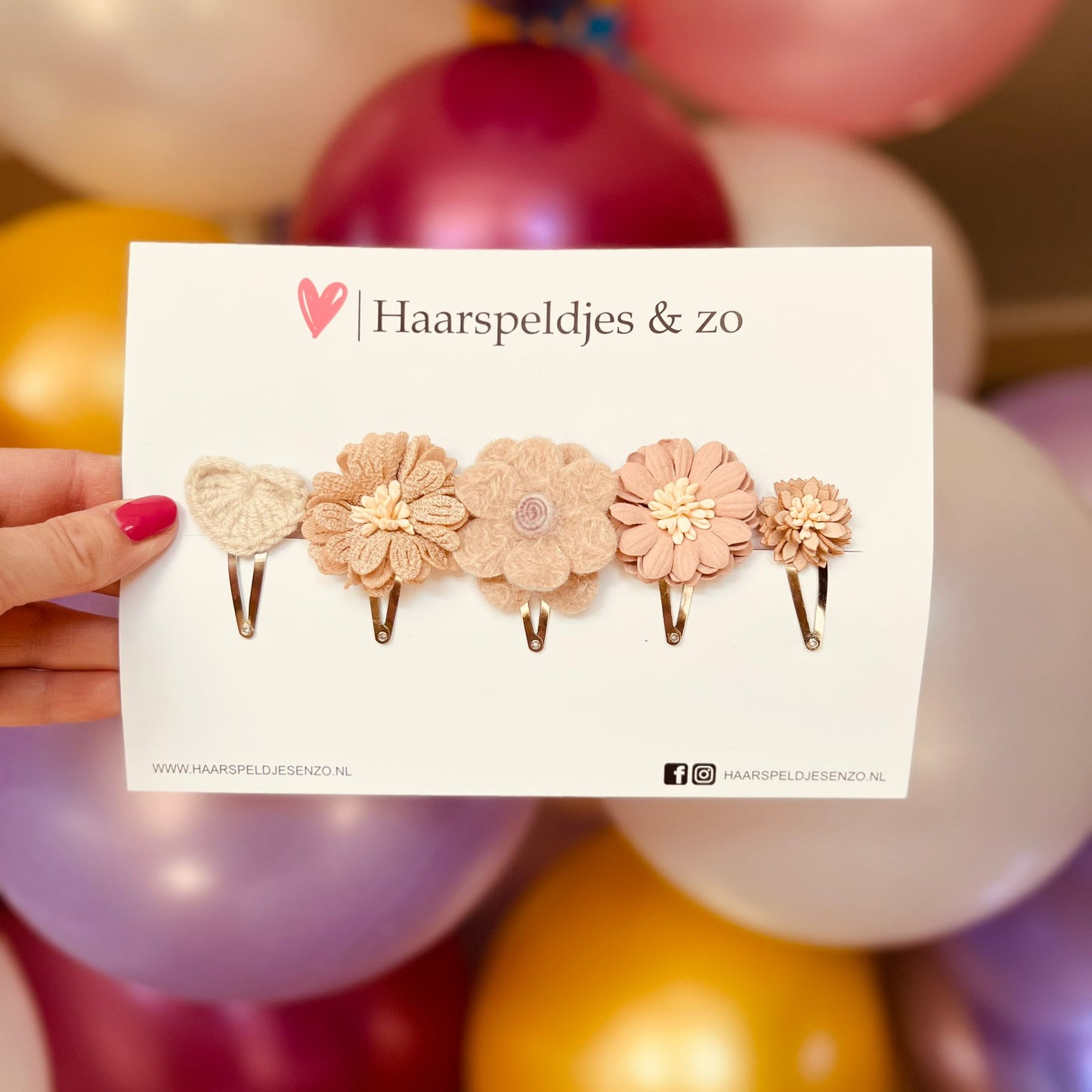 Assortiment d'essai - mélange de différentes épingles - fleurs - épingles de 4 cm - beige/marron