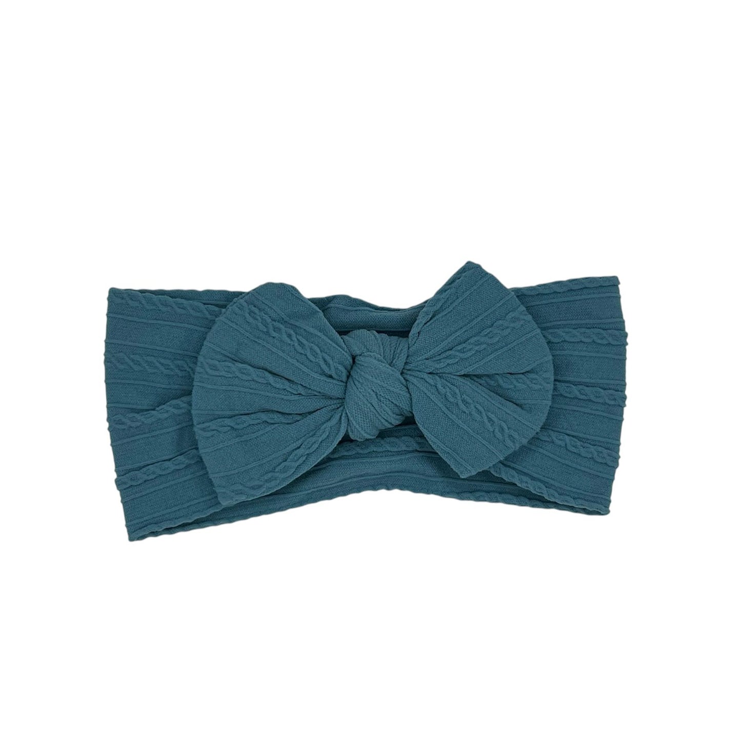 Baby hoofdband - haarband - meisjes - elastisch - met knoop en strik - turquoise