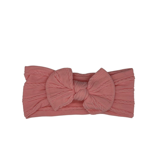 Baby hoofdband - haarband - meisjes - elastisch - met knoop en strik - roze