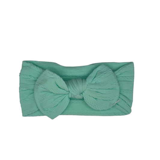 Baby hoofdband - haarband - meisjes - elastisch - met knoop en strik - groen