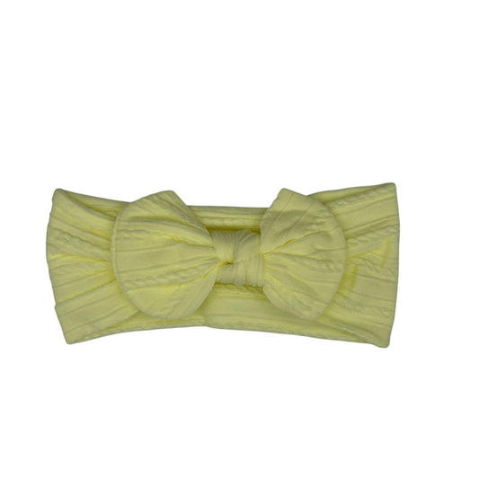 Baby hoofdband - haarband - meisjes - elastisch - met knoop en strik - geel