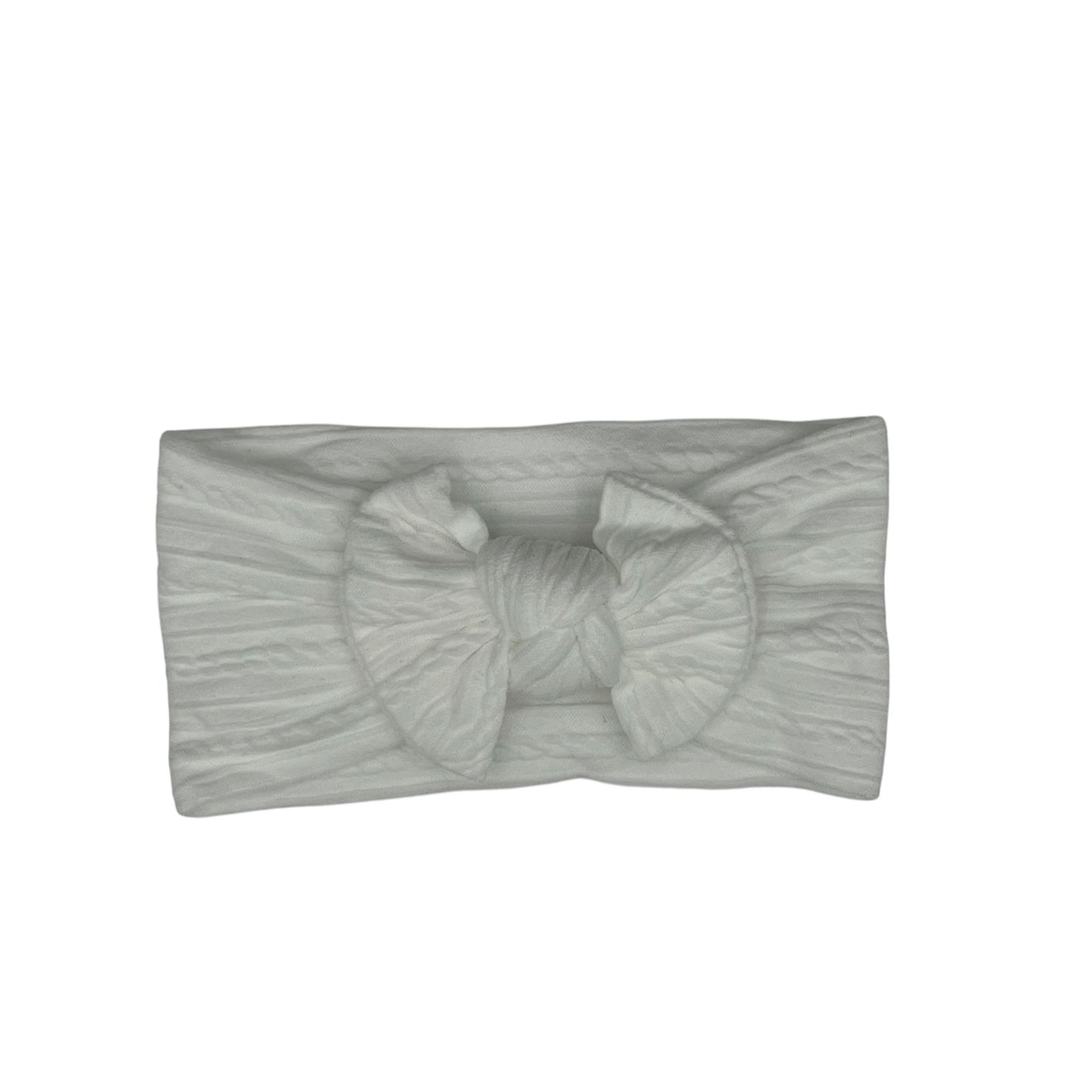 Baby hoofdband - haarband - meisjes - elastisch - met knoop en strik - wit